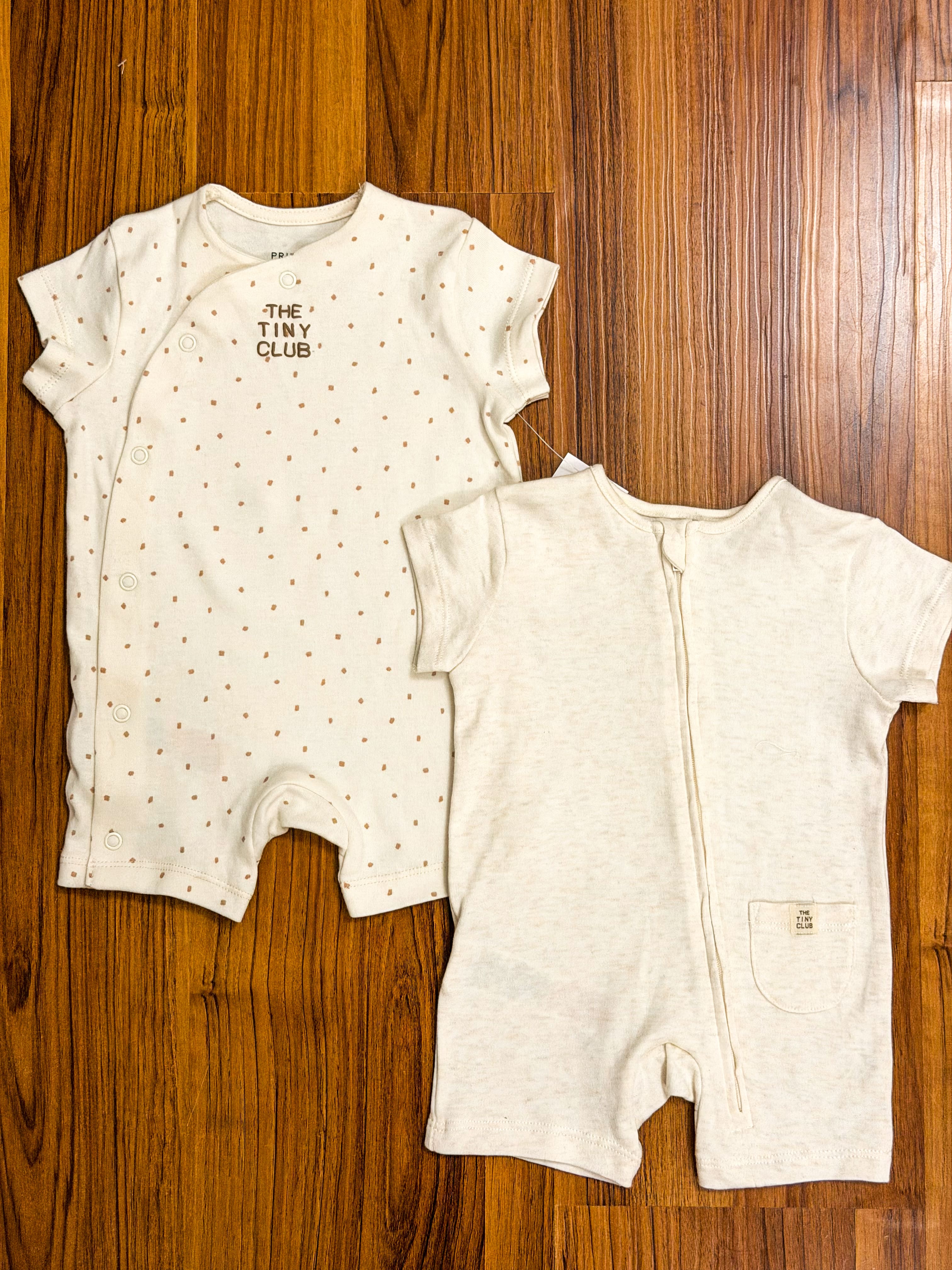 Pack of 2 Button & Zip Rompers