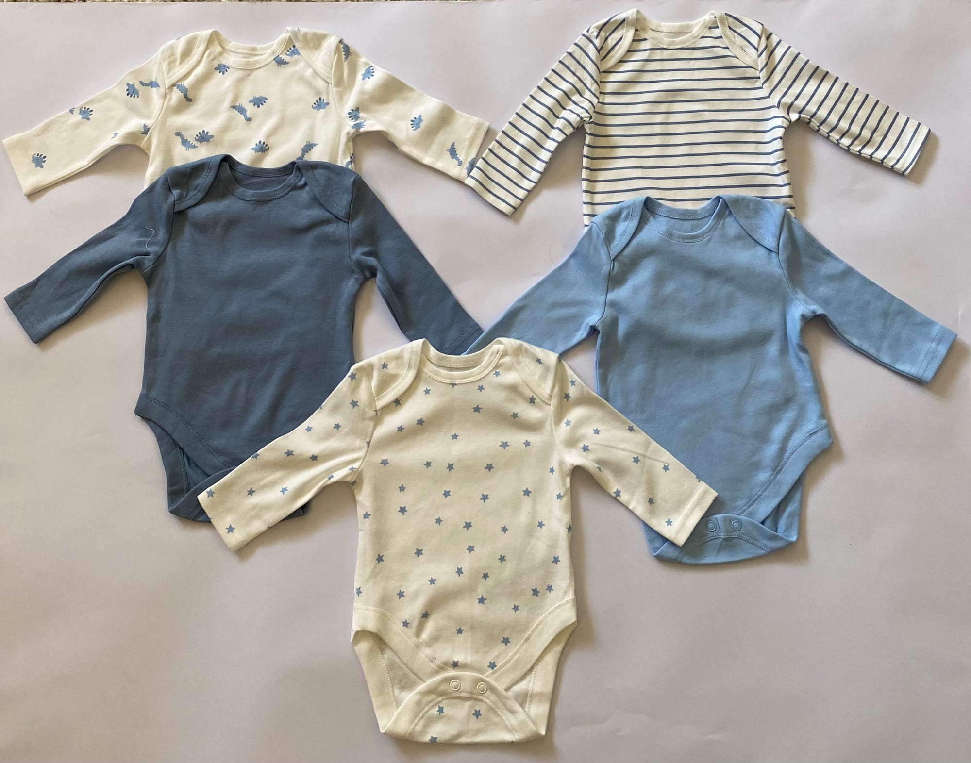 Pack of 5 Blue Bodysuit Set