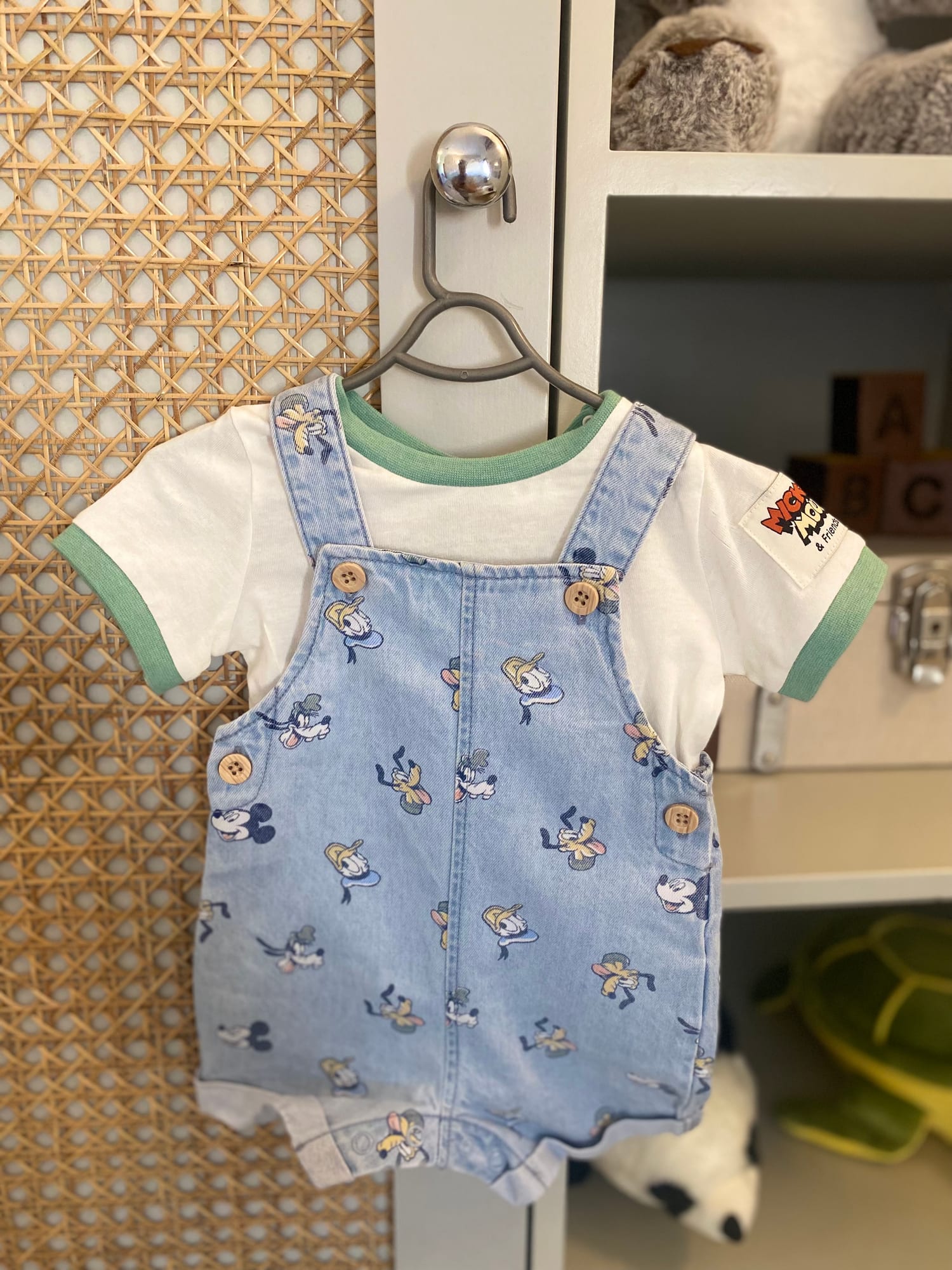 Original Disney Mickey Mouse T Shirt & Dungaree Set