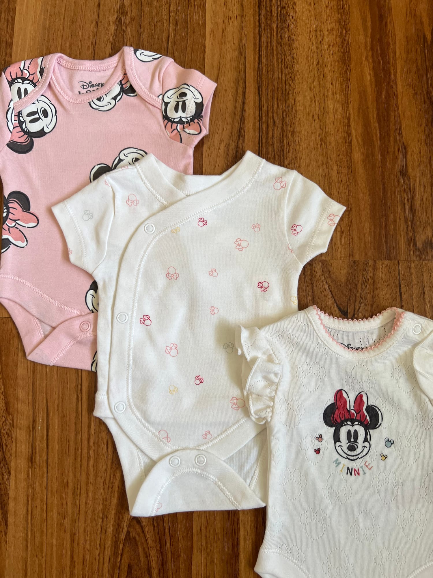 Original Disney Minnie Mouse Pack of 3 Bodysuit Set