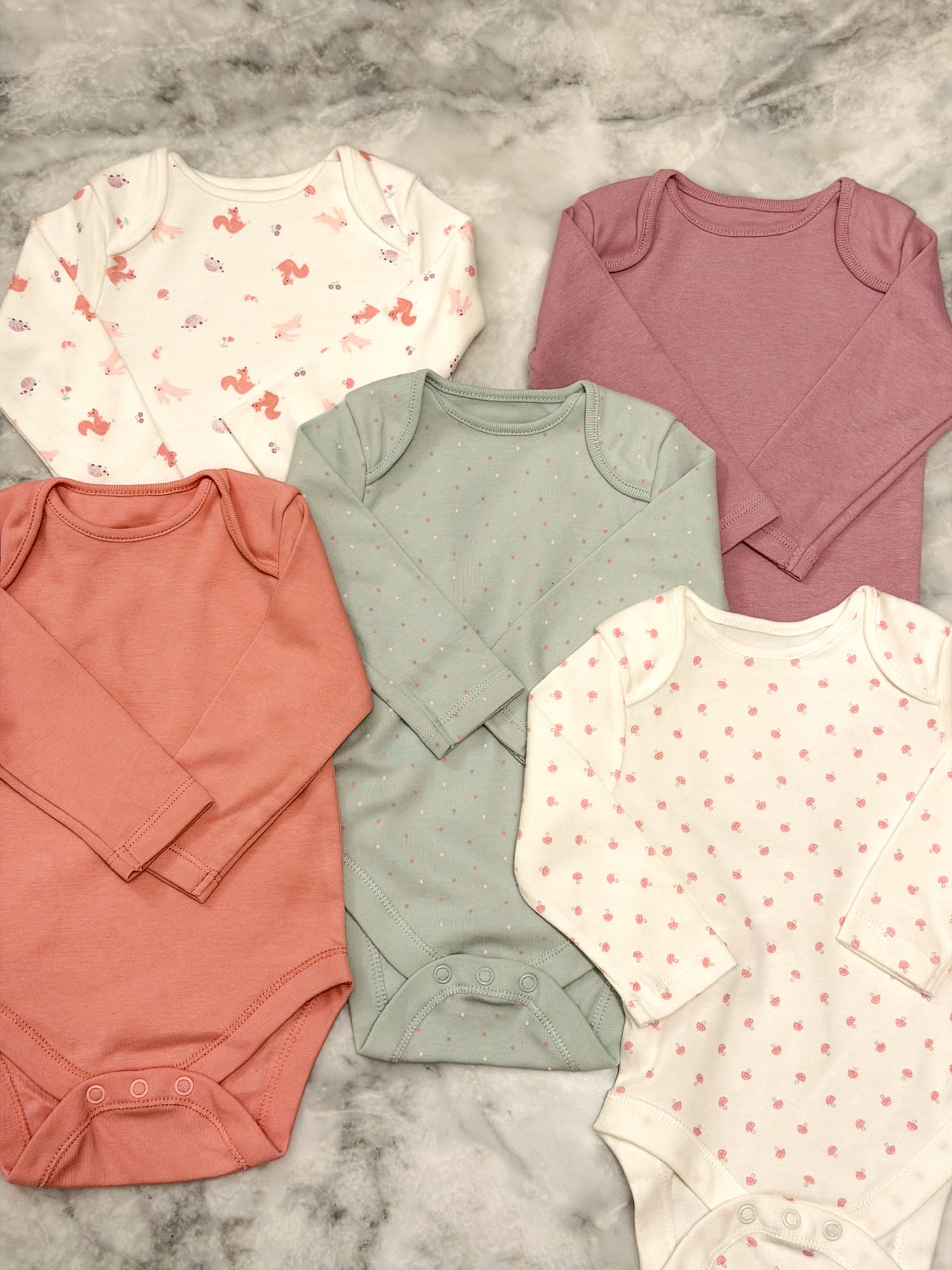 Pack of 5 Full Sleeve Bodysuit Set (Mushroom & Rabbit) - additional photo 2