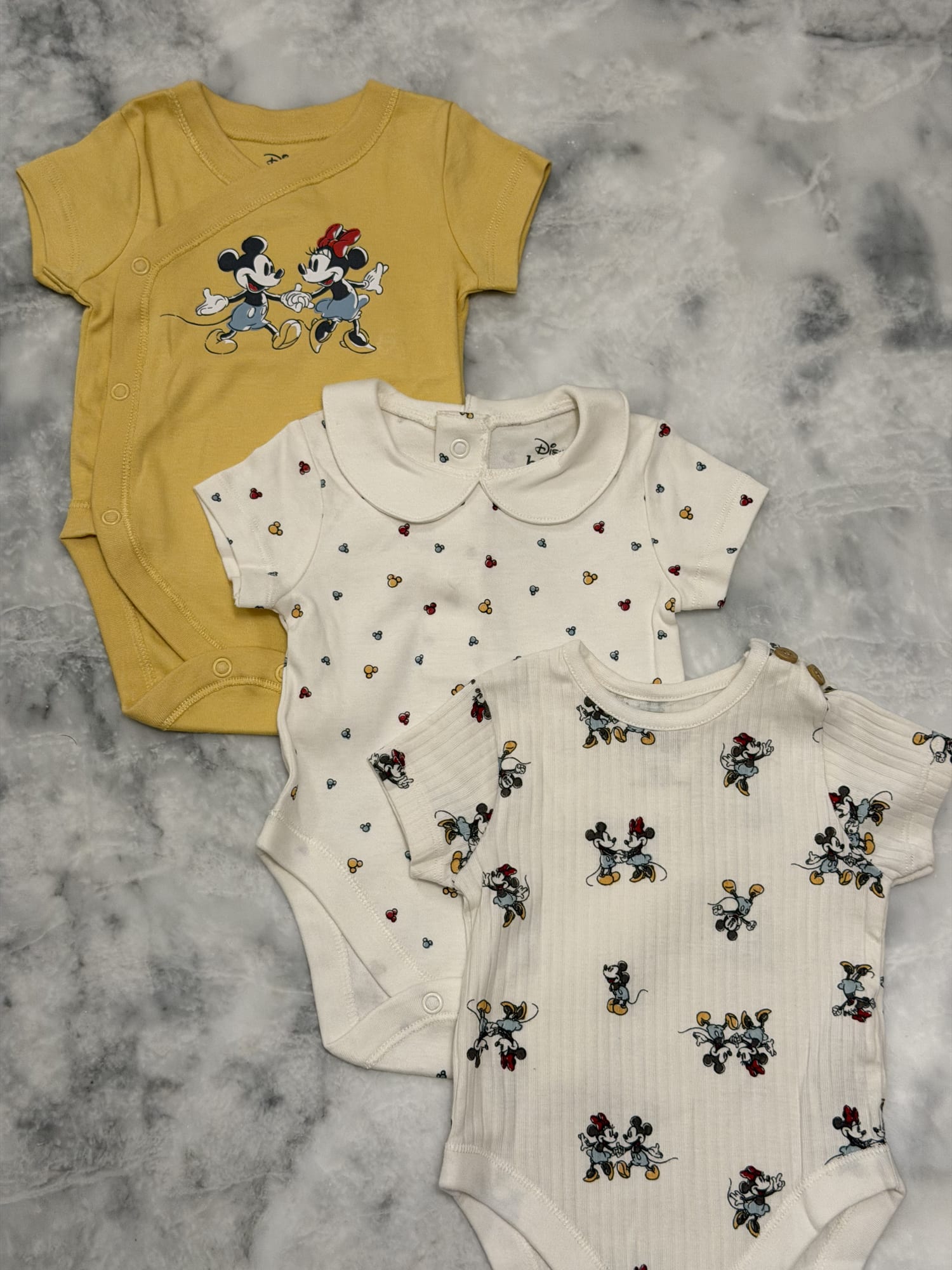 Original Disney Pack of 3 Mickey & Minnie Bodysuits - additional photo 2