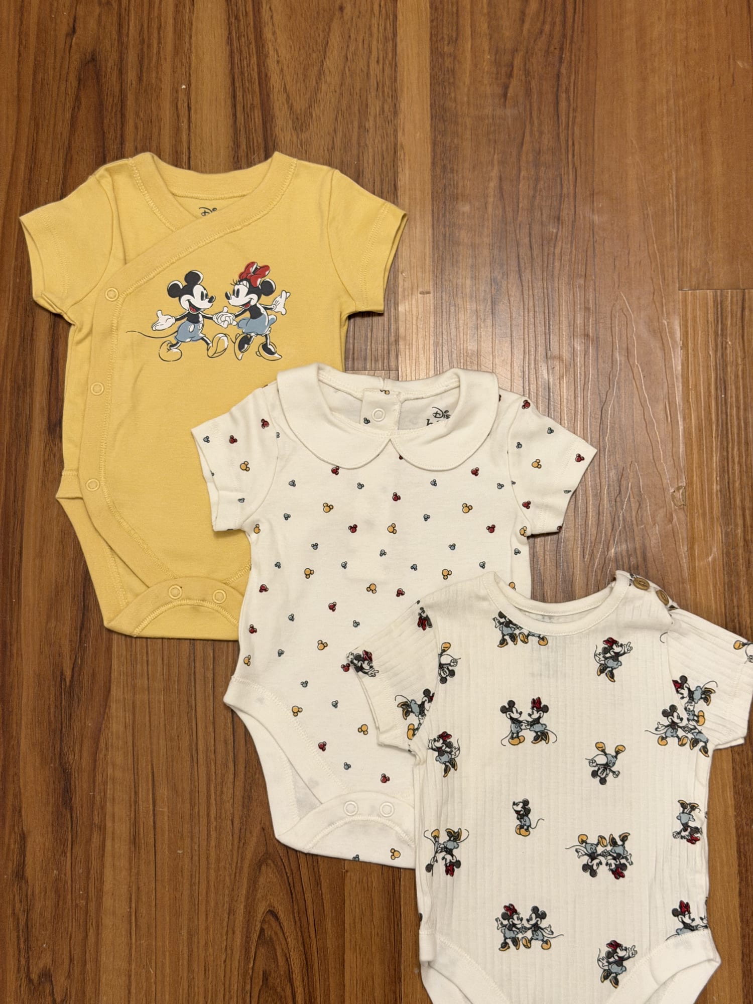 Original Disney Pack of 3 Mickey & Minnie Bodysuits