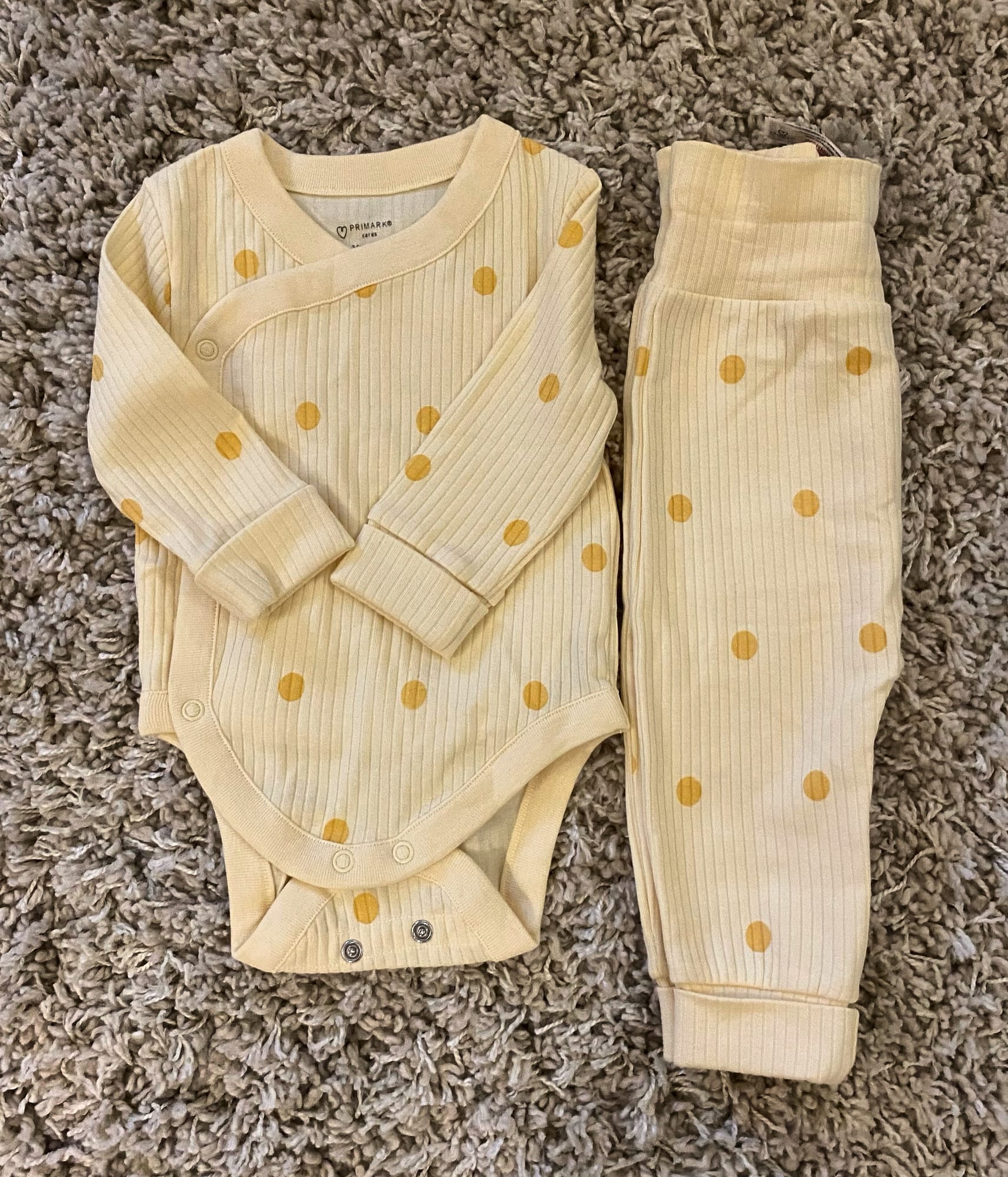 Polka Dot Yellow Bodysuit & Trouser Set