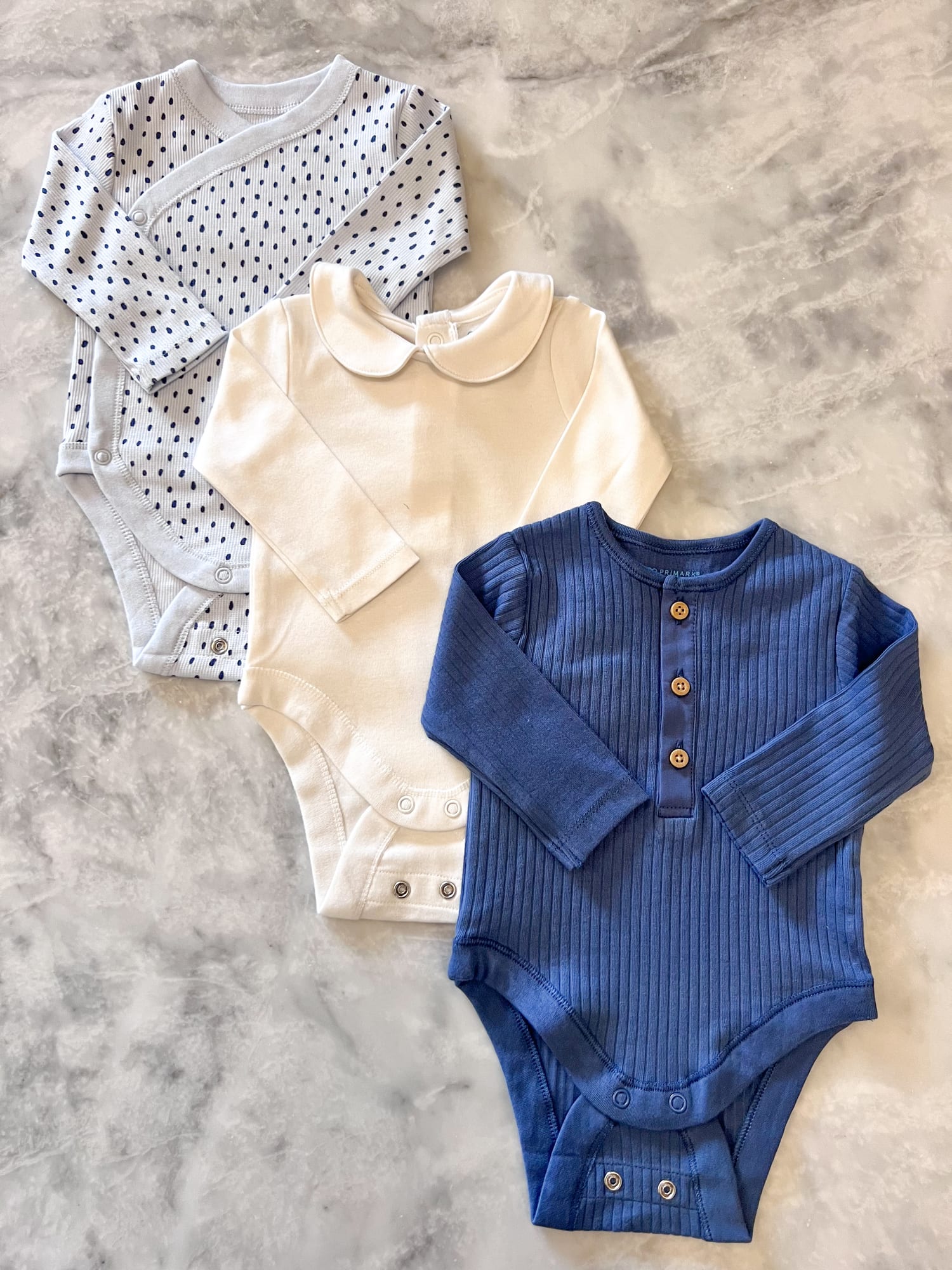 Pack of 3 Full Sleeve Bodysuit Set (Blue) - additional photo 2