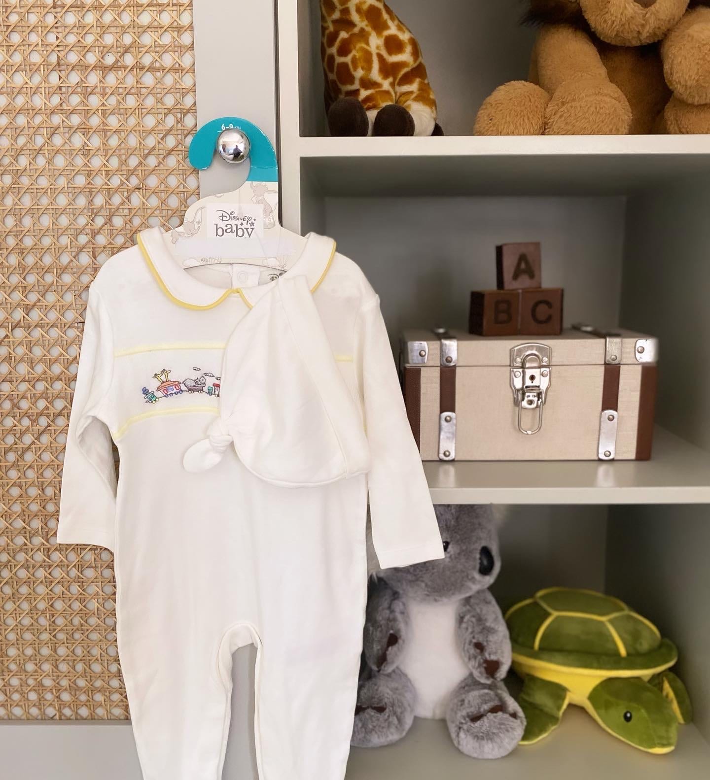 Original Disney Dumbo Sleepsuit & Matching Baby Cap Set
