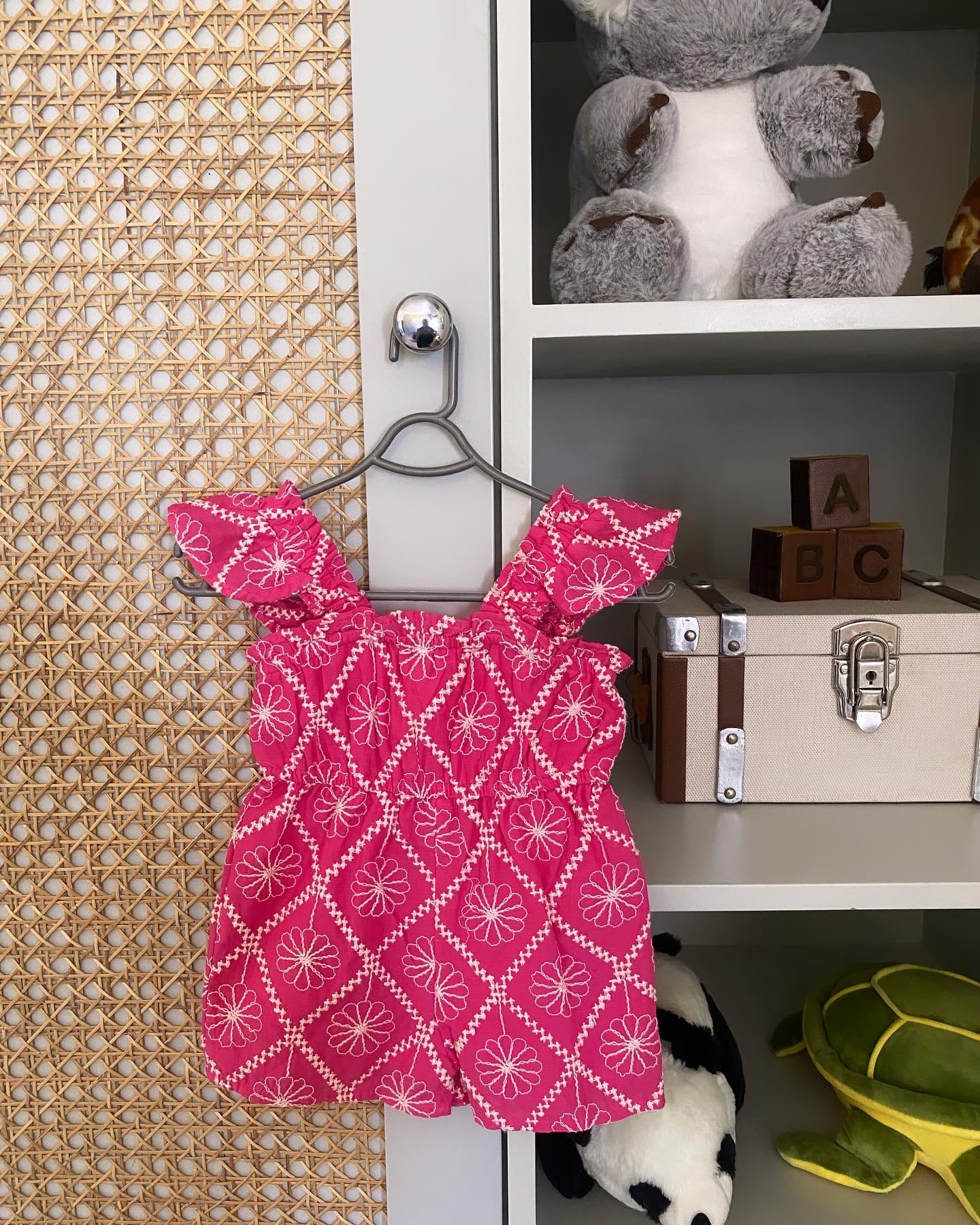 Pink Embriodered Dungaree