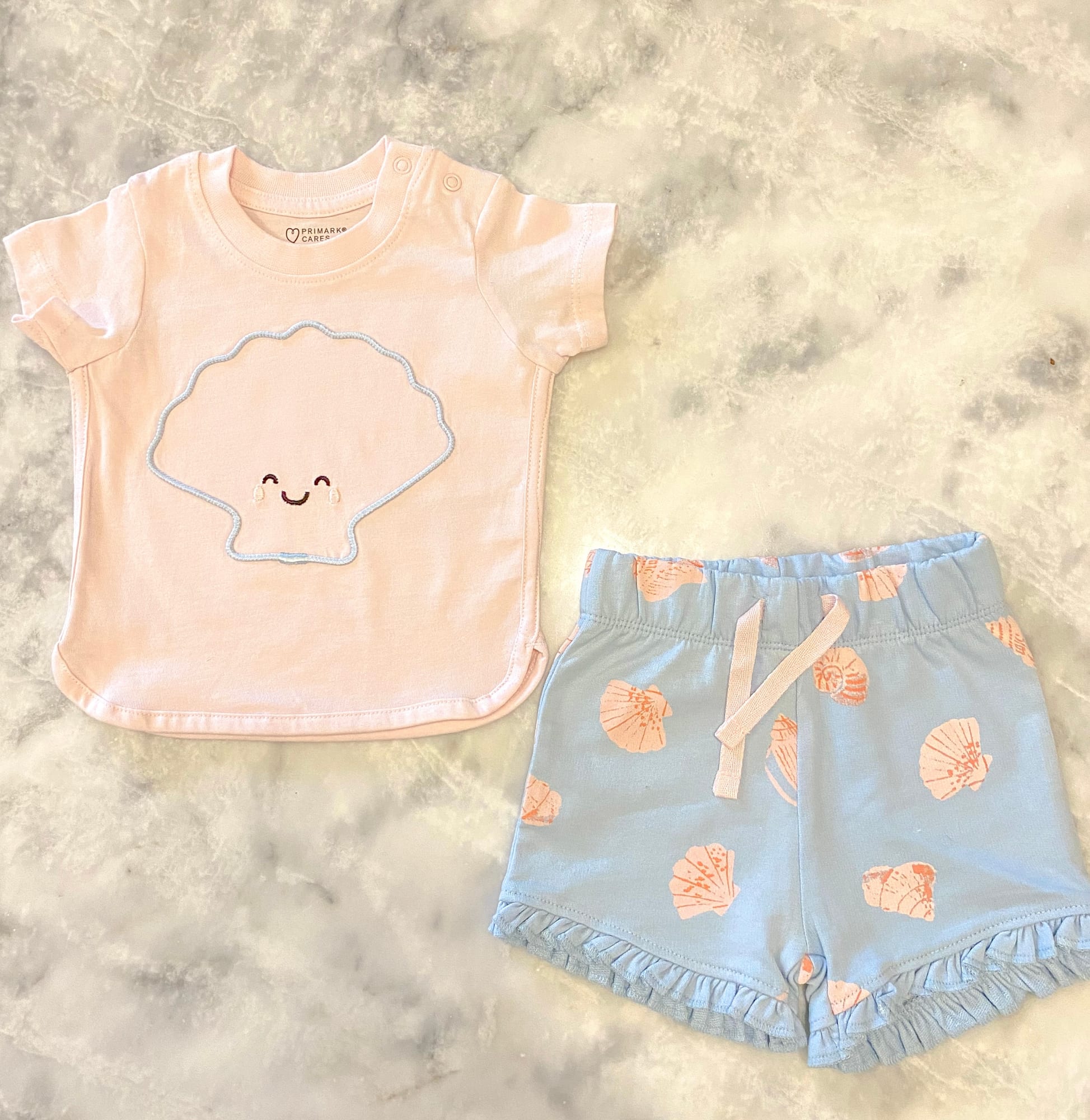 Sea Shell Tshirt, Shorts & Matching Hairband Set - additional photo 2