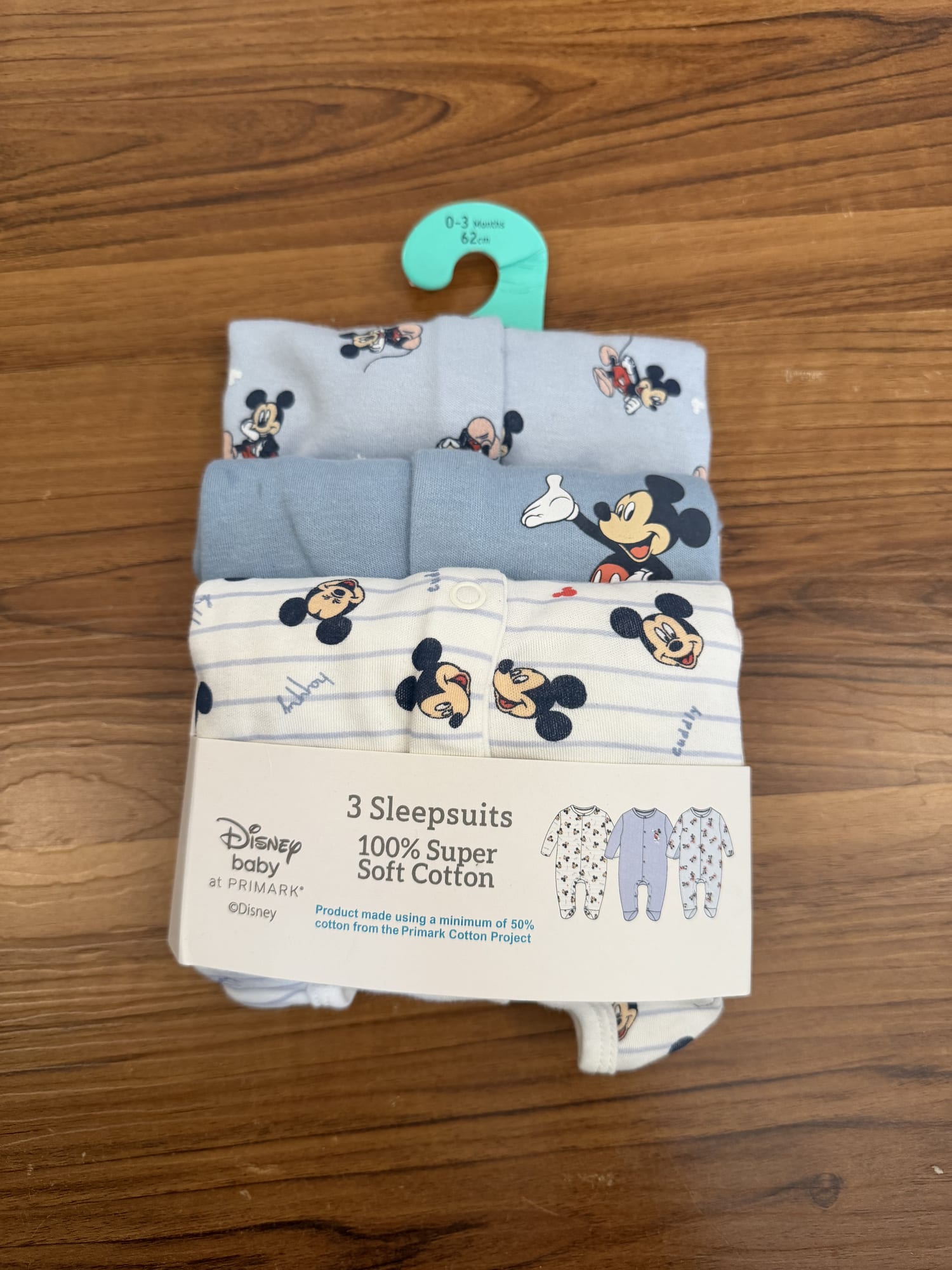 Pack of 3 Mickey Mouse Sleepsuit Set
