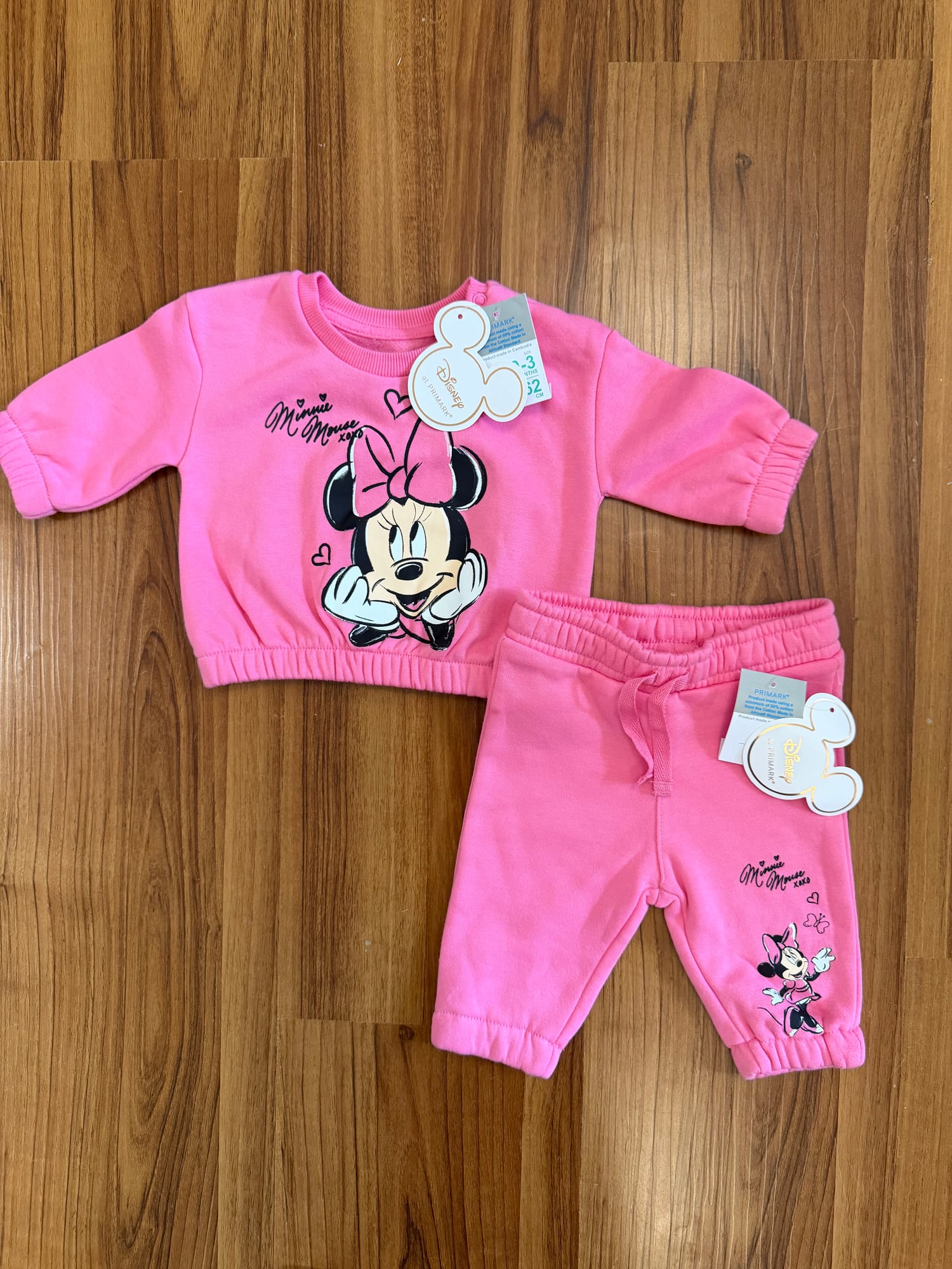 Original Disney Minnie Mouse Sweatshirt & Jogger Pant Set (Dark Pink)