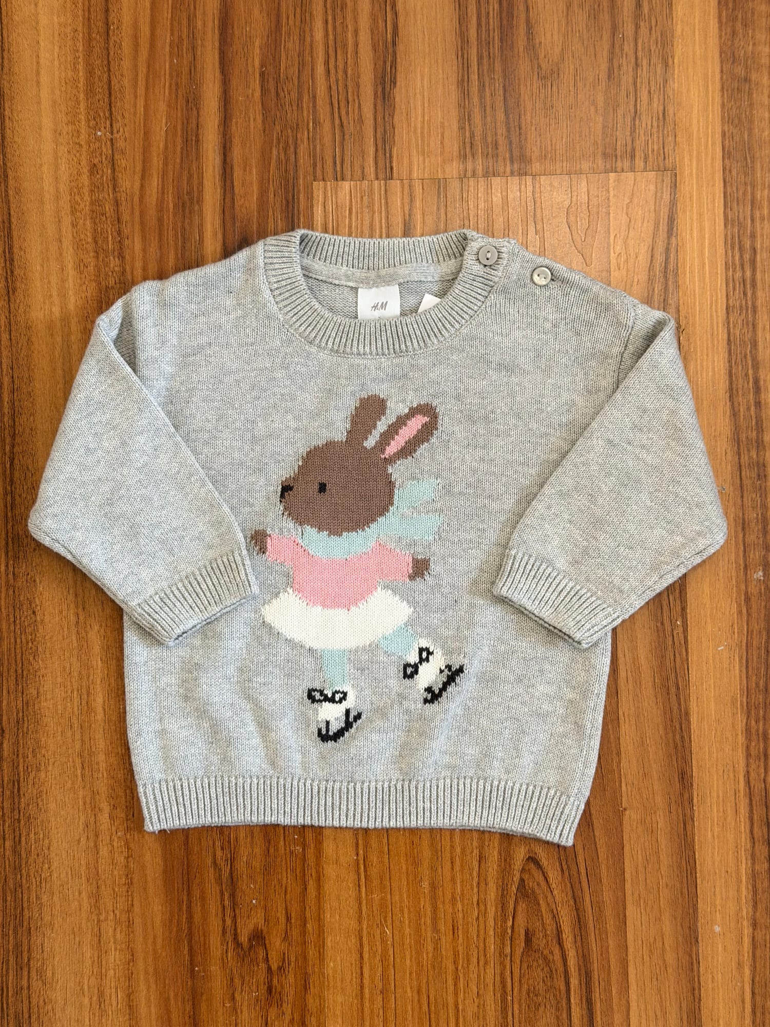 H&M Grey Printed Sweater